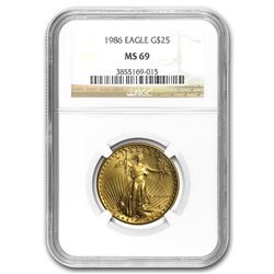 1986 1/2 oz Gold American Eagle MS-69 NGC