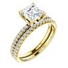 Image 1 : Natural 3.12 CTW halo Asscher Cut Diamond Ring 14KT Yellow Gold