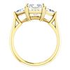 Image 1 : Natural 2.22 CTW Princess Cut & Trillion Cut 3-Stone Diamond Ring 18KT Yellow Gold