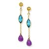 Image 2 : 14k Amethyst and Blue Topaz Post Earrings