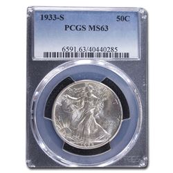 1933-S Walking Liberty Half Dollar MS-63 PCGS