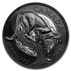 2018 Canada 1 oz Silver $20 Nocturnal By Nature: Cunning Cougar