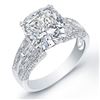 Image 1 : Natural 2.44 CTW Cushion Cut Diamond Engagement Ring 18KT White Gold