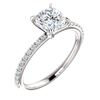 Image 1 : Natural 1.47 CTW Cushion Cut Solitaire Diamond Ring 14KT White Gold