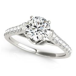 Natural 1.25 ctw Diamond Solitaire Ring 14k White Gold