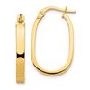Image 1 : 14k Yellow Gold Oval Hoop Earrings - 2x2 mm