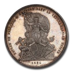 1881 Switzerland Fribourg Silver 5 Francs MS-64 PCGS