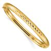 Image 1 : 14k Yellow Gold 4/16 Textured Bangle - 7.5 in.