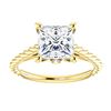 Image 1 : Natural 1.12 CTW Princess cut Rope Design Diamond Engagement Set 18KT Yellow Gold