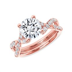 Natural 1.92 CTW Round Brilliant Cut Infinity Shank Diamond Engagement Ring 18KT Rose Gold