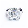 Image 3 : Natural 2.62 CTW 3-Stone Asscher Cut & Bullet Cut Diamond Ring 14KT White Gold