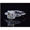 Image 4 : Natural 2.62 CTW 3-Stone Asscher Cut & Bullet Cut Diamond Ring 14KT White Gold
