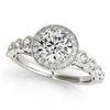 Image 1 : Natural 1.5 ctw Diamond Solitaire Halo Ring 14k White Gold