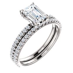 Natural 2.52 CTW Halo Emerald Cut Diamond Bridal Ring 18KT White Gold
