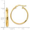 Image 2 : 14k Polished Large 3 mm Hoop Earrings - 36 mm