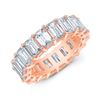 Image 1 : Natural 5.02 CTW Emerald Cut Diamond Eternity Ring 18KT Rose Gold