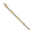 Image 1 : 14k Yellow Gold Two-tone Diamond Bracelet - 7 in.