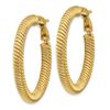Image 2 : 14k Yellow Gold Twisted Round Omega Back Hoop Earrings - 25 mm