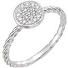 Image 1 : Natural 0.19 CTW Diamond Cluster Rope Promise Ring 18KT White Gold