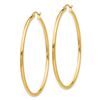 Image 2 : 14k Solid Gold 2 mm Polished Round Hoop Earrings