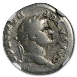 Roman Silver Denarius Emperor Domitian (81-96 AD) Fine NGC