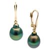 Image 1 : Black Tahitian Drop-Shape Pearl Dangle Earrings
