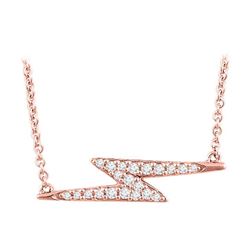 Natural 0.15 CTW Lightning Bolt Diamond Necklace 14KT Rose Gold