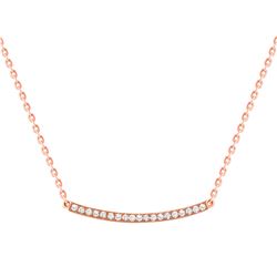 Natural 0.27 CTW Loopy Diamond Bar Necklace 14KT Rose Gold
