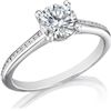 Image 1 : Natural 1.17 CTW Round Brilliant Cut with Accent Diamond Ring 14KT White Gold