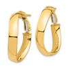 Image 2 : 14k Yellow Gold Wavy Omega Back Hoop Earrings - 5x25 mm