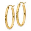 Image 2 : 14k 17 mm Diamond-cut Oval Hoop Earrings