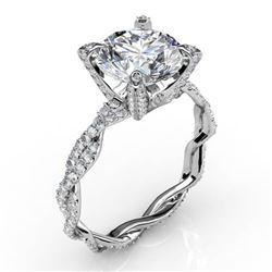 Natural 3.37 CTW Round Cut Diamond Infinity Engagement Ring 14KT White Gold