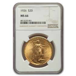 1926 $20 Saint-Gaudens Gold Double Eagle MS-66 NGC