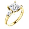 Image 1 : Natural 2.02 CTW Princess Cut & Baguettes 3-Stone Diamond Ring 18KT Yellow Gold