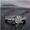 Natural 1.32 CTW Cushion Cut Solitaire Diamond Engagement Ring 14KT White Gold