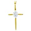 14kt Yellow Gold Womens Round Diamond Cross Pendant 1/12 Cttw