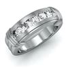 Natural 1.02 CTW Men's Round Cut Diamond Ring 18KT White Gold