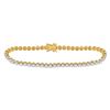 14kt Yellow Gold Womens Round Diamond Studded Tennis Bracelet 1 Cttw