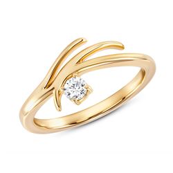 Natural 0.22 CTW Rose Tier Diamond Ring 14KT Yellow Gold