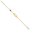 Image 2 : 14k Yellow Gold & Enamel Ladybug & Plate w/ .5in ext. Bracelet