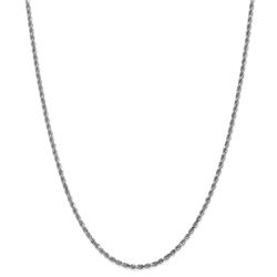 14k White Gold 2.25 mm Diamond Cut Rope Chain - 28 in.