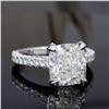 Natural 3.62 CTW Bonny Cushion Cut Diamond Engagement Ring 14KT White Gold