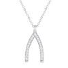 Natural 0.22 CTW Wishbone Diamond Necklace 14KT White Gold
