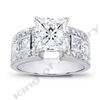 Natural 3.46 CTW Princess Cut Diamond Engagement Ring 14KT White Gold