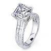 Natural 5.33 CTW Asscher Cut Diamond Engagement Ring 18KT White Gold