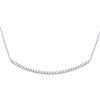 14kt White Gold Womens Round Diamond Curved Bar Necklace 1 Cttw