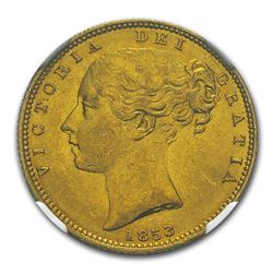 1853 Great Britain Gold Sovereign Victoria Shield MS-63 NGC