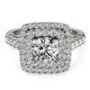 Natural 2.05 ctw Diamond Solitaire Halo Ring 14k White Gold