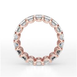 Natural 8.02 CTW Emerald Cut Diamond Eternity Ring 14KT Rose Gold