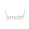 Image 1 : Natural 0.09 CTW Diamond "Amore" Expression Pendant Necklace 18KT White Gold